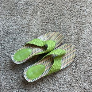 thrifted green sandals